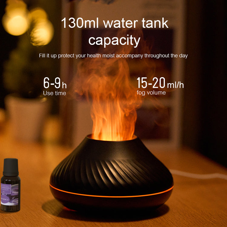 RGB Flame Aroma Diffuser 130Ml 3d Colorful Flame Humidifier Fire Volcano Diffuser Flame