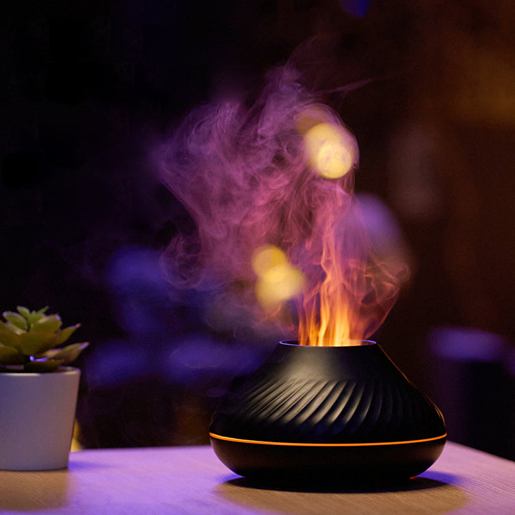 RGB Flame Aroma Diffuser 130Ml 3d Colorful Flame Humidifier Fire Volcano Diffuser Flame
